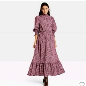 Universal Thread Long Sleeve Purple Floral Dress